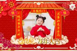 2026第213重发  新年剪纸边框喜庆丰年