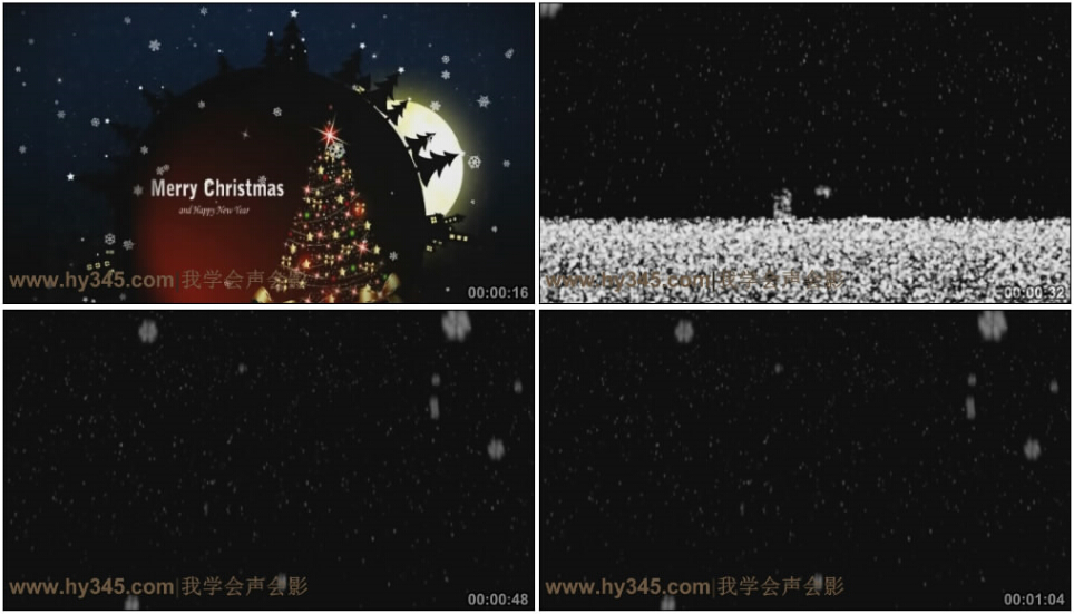 2款圣诞节雪花特效视频素材