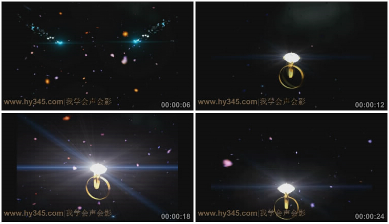 浪漫星空戒指婚庆LED视频素材