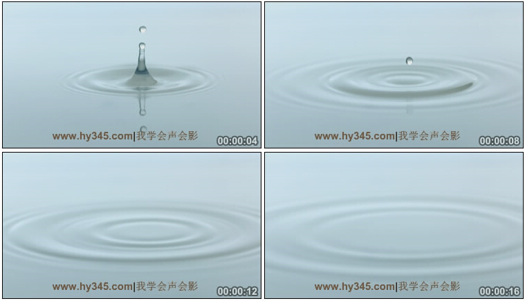 水滴落入水中延时实拍素材系列-2