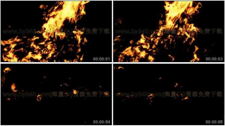 爆炸过程中熊熊燃烧的大火延时视频素材