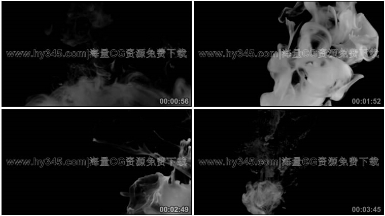 3款带通道的中国风水墨烟雾视频素材
