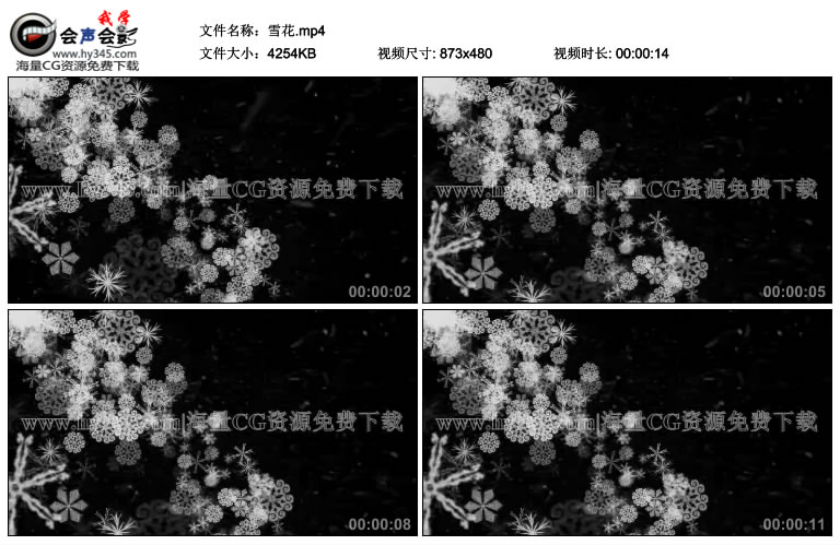 冬季的雪花飘落视频素材