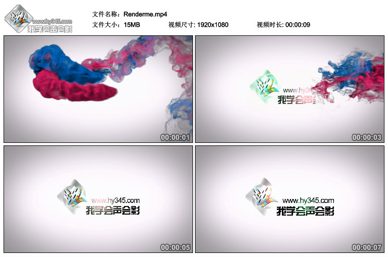 我学会声会影彩色水墨粒子片头LOGO模板