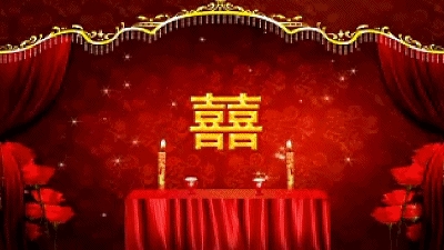 婚庆婚礼拜堂拜天地背景素材